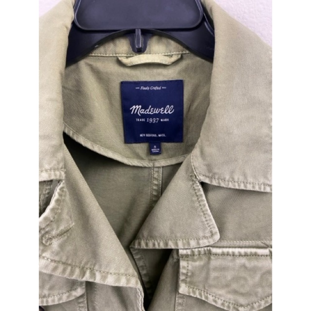 Madewell Utility Coat Womans Small Jacket Olive Green Military Field Small Patch - Picture 3 of 13